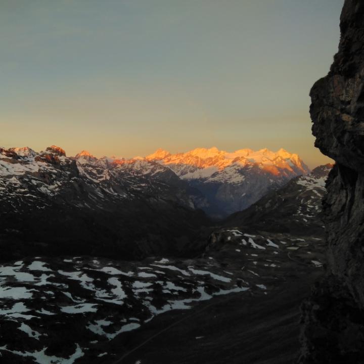Berner Alpen im Morgenrot